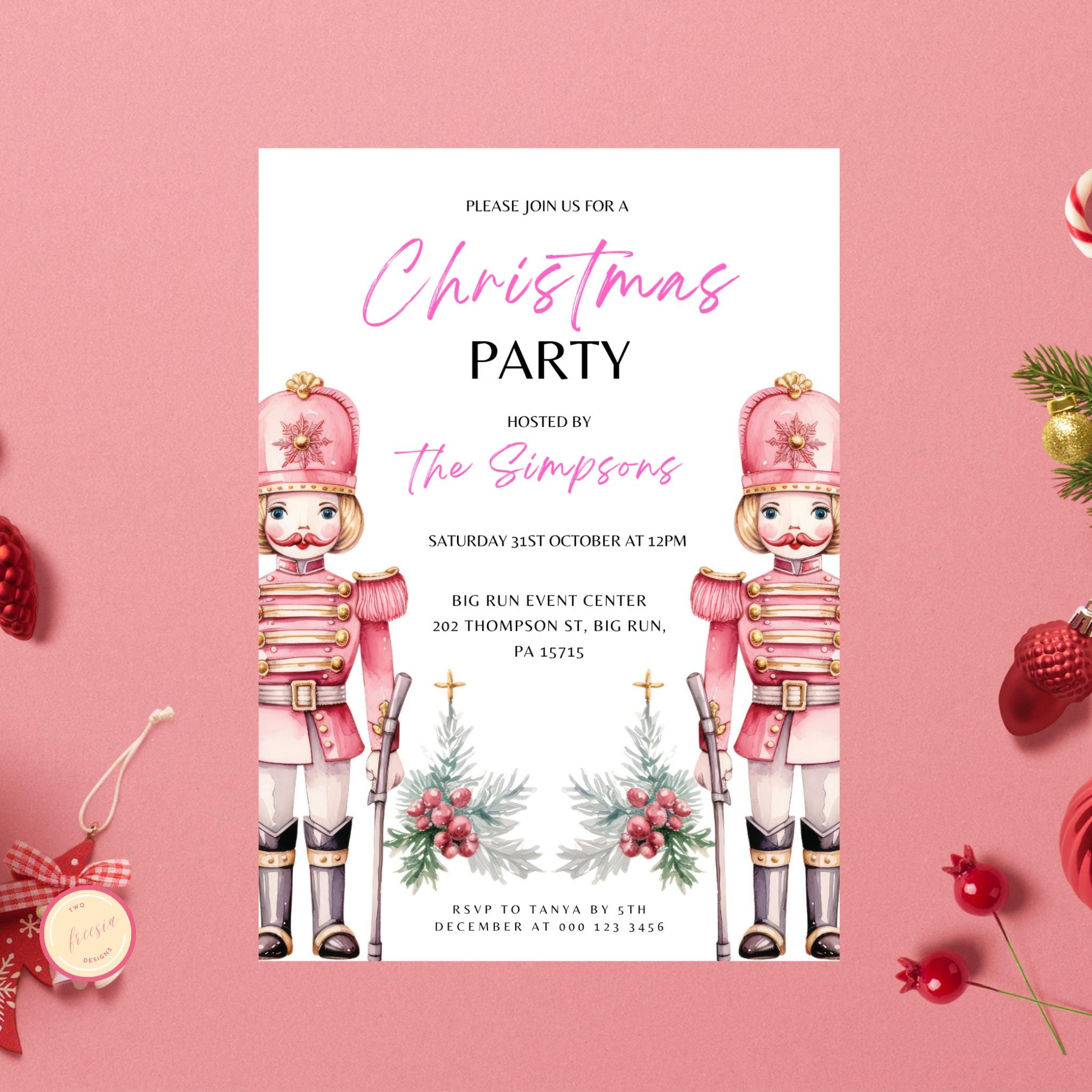 Nutcracker Christmas Dinner Invitation