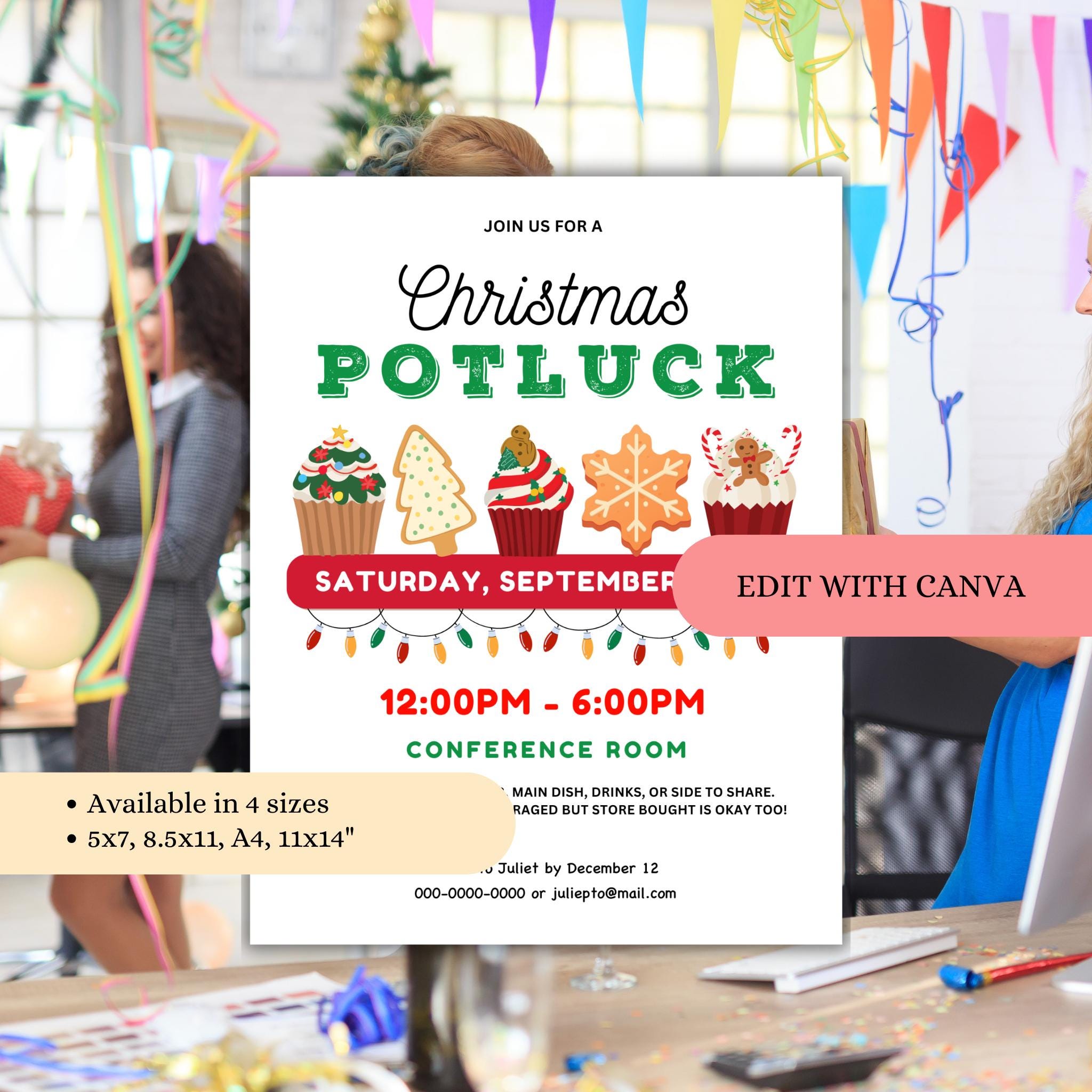 Christmas Potluck Flyer Template