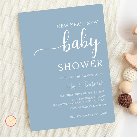 New Year, New Baby Shower Invitation Template