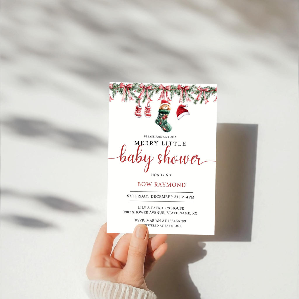 Merry Little Baby Shower Invitation