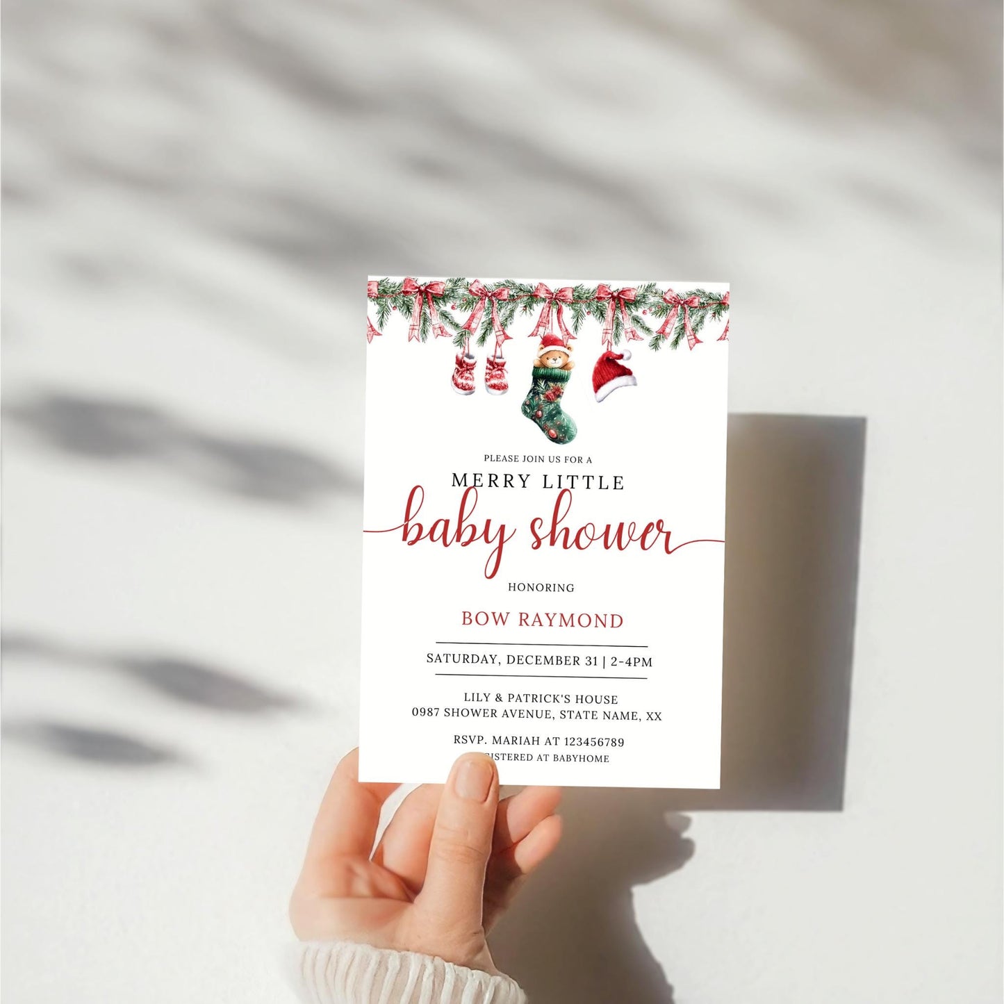 Merry Little Baby Shower Invitation