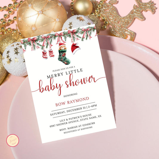 Merry Little Baby Shower Invitation
