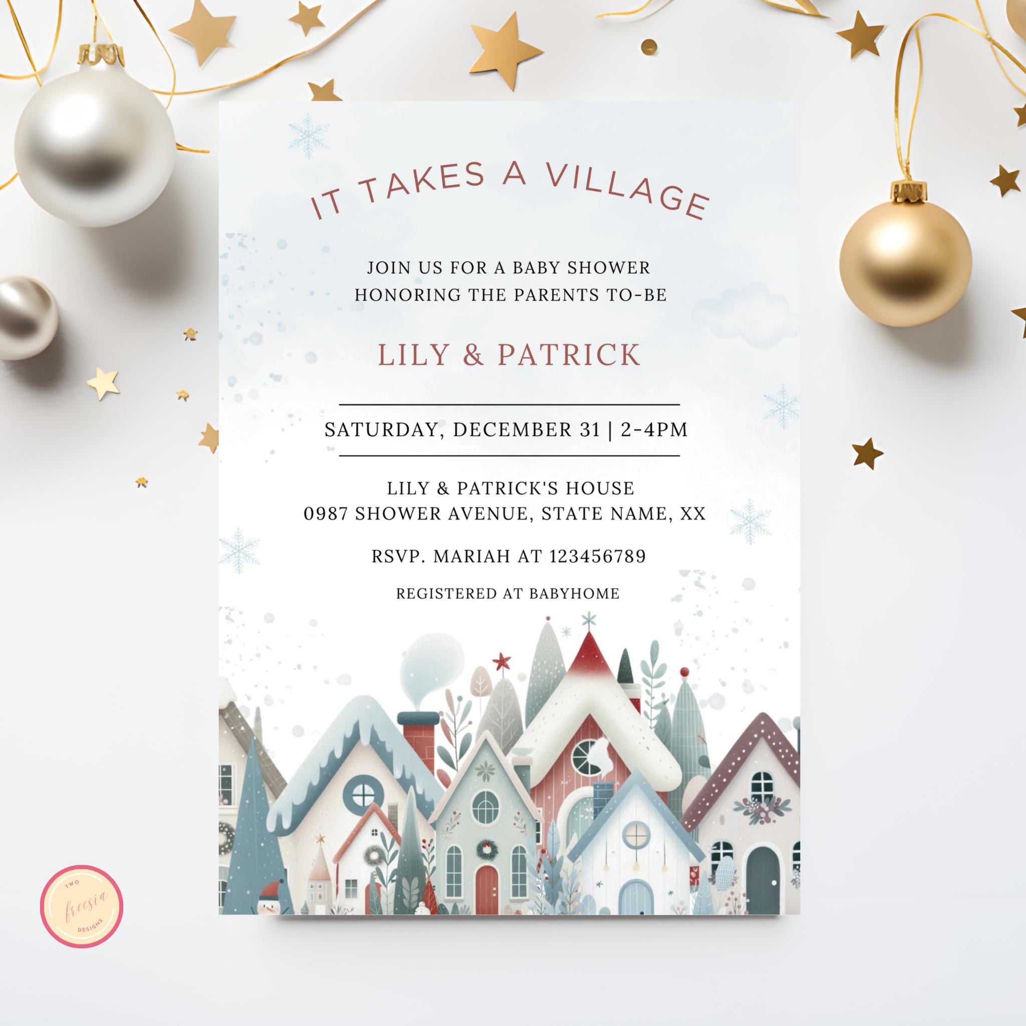 It Takes A Village Baby Shower Invitation