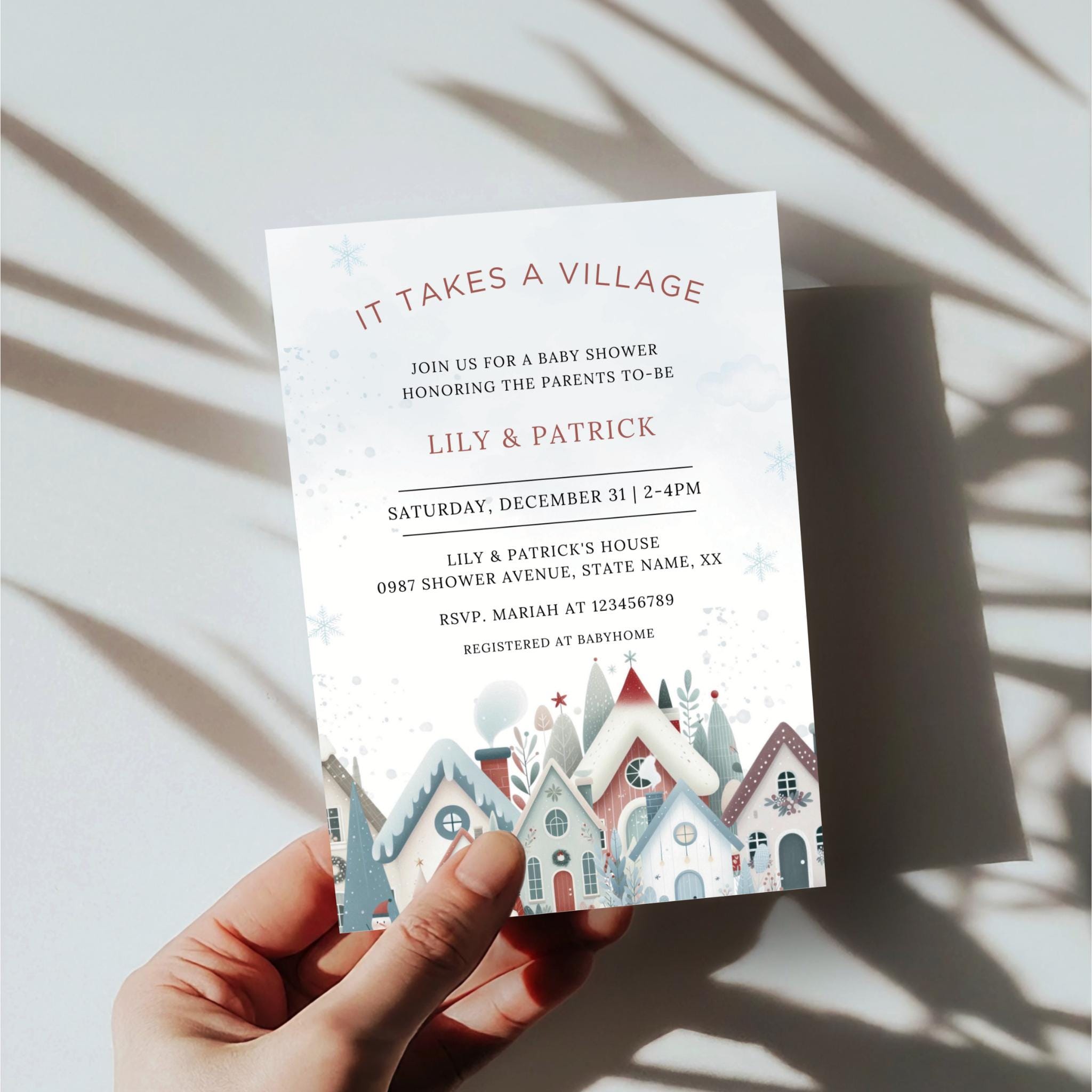 It Takes A Village Baby Shower Invitation