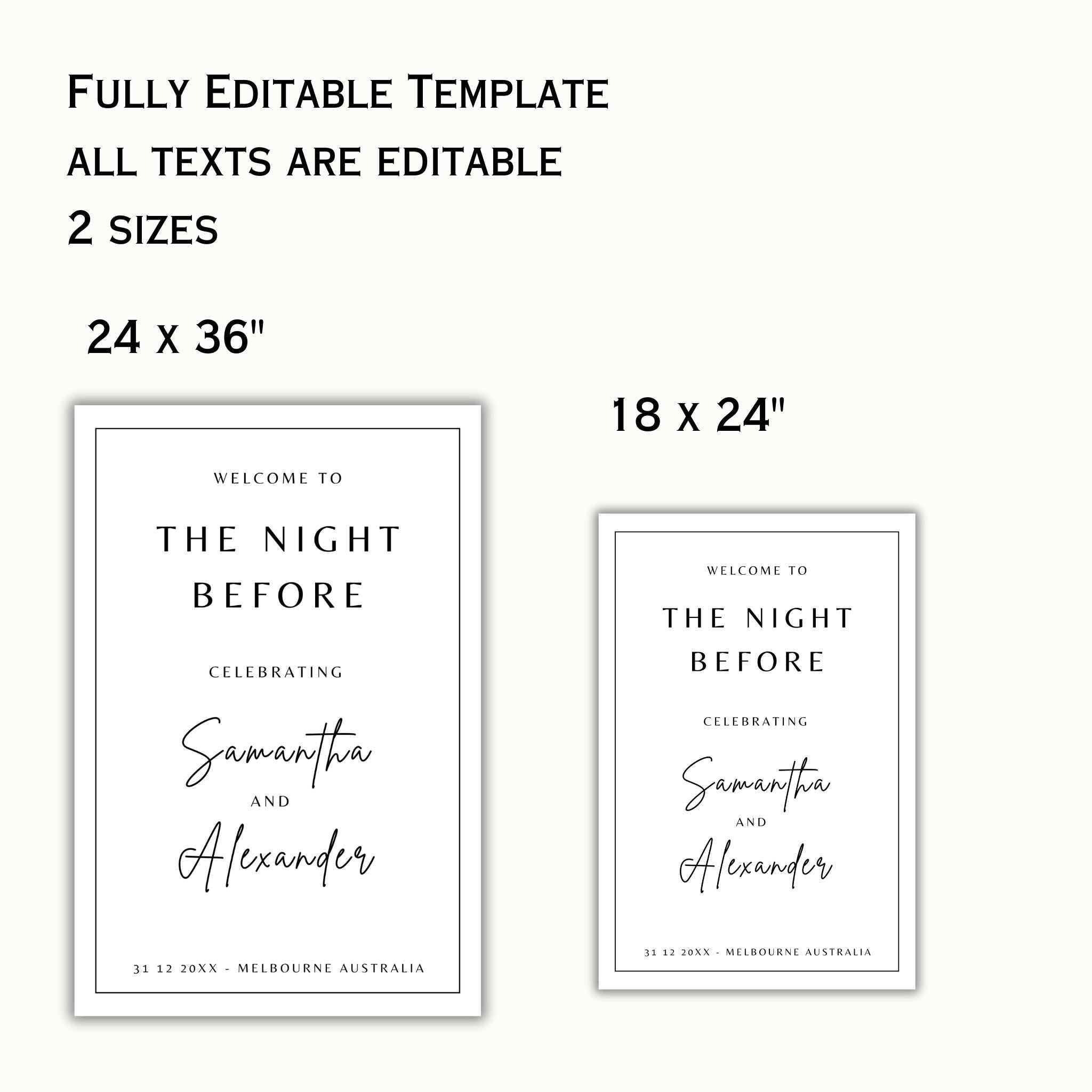 Minimalist Wedding Rehearsal Sign