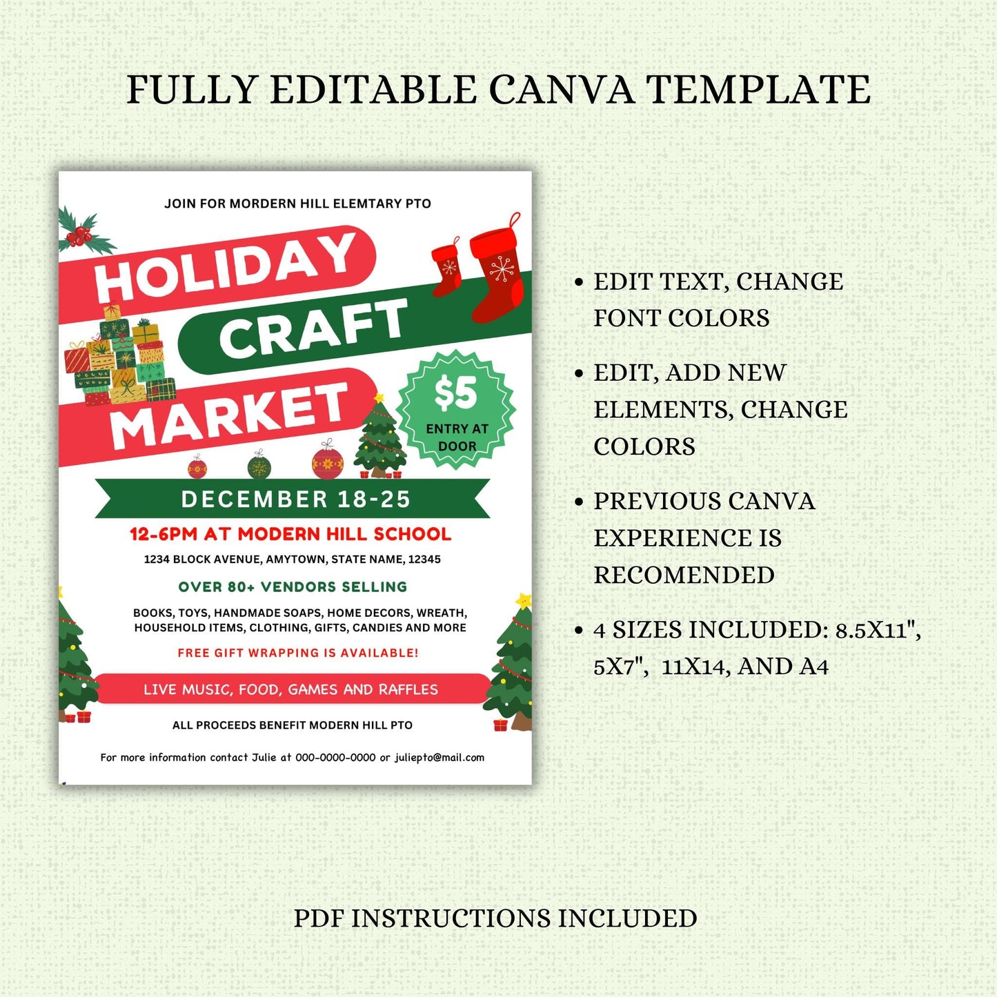 Holiday Craft Market Flyer Template