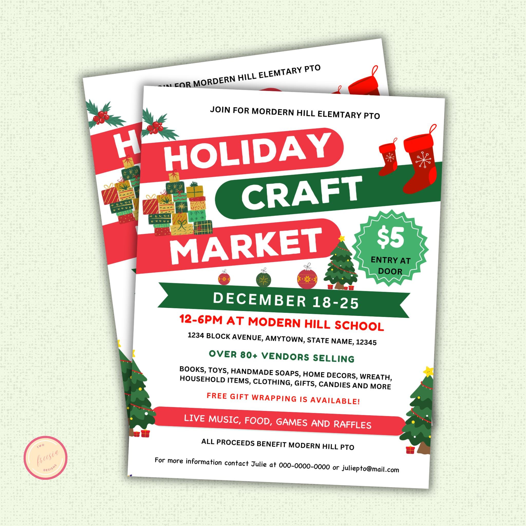 Holiday Craft Market Flyer Template