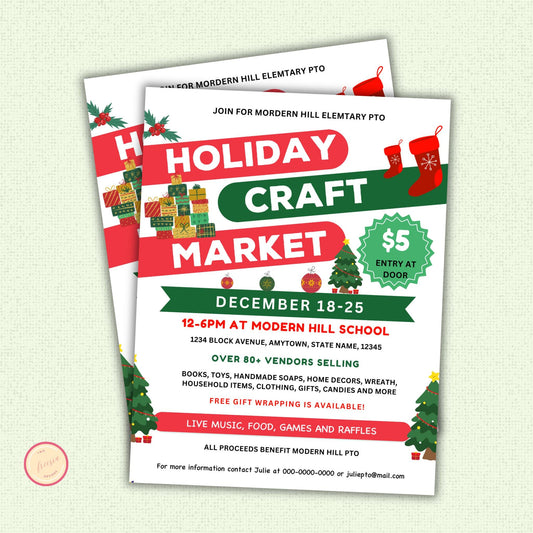 Holiday Craft Market Flyer Template