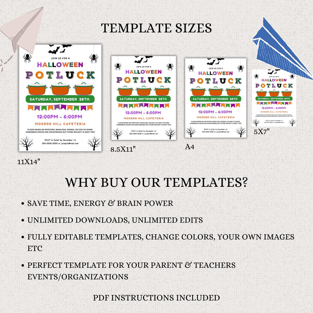 Halloween Potluck Flyer Template