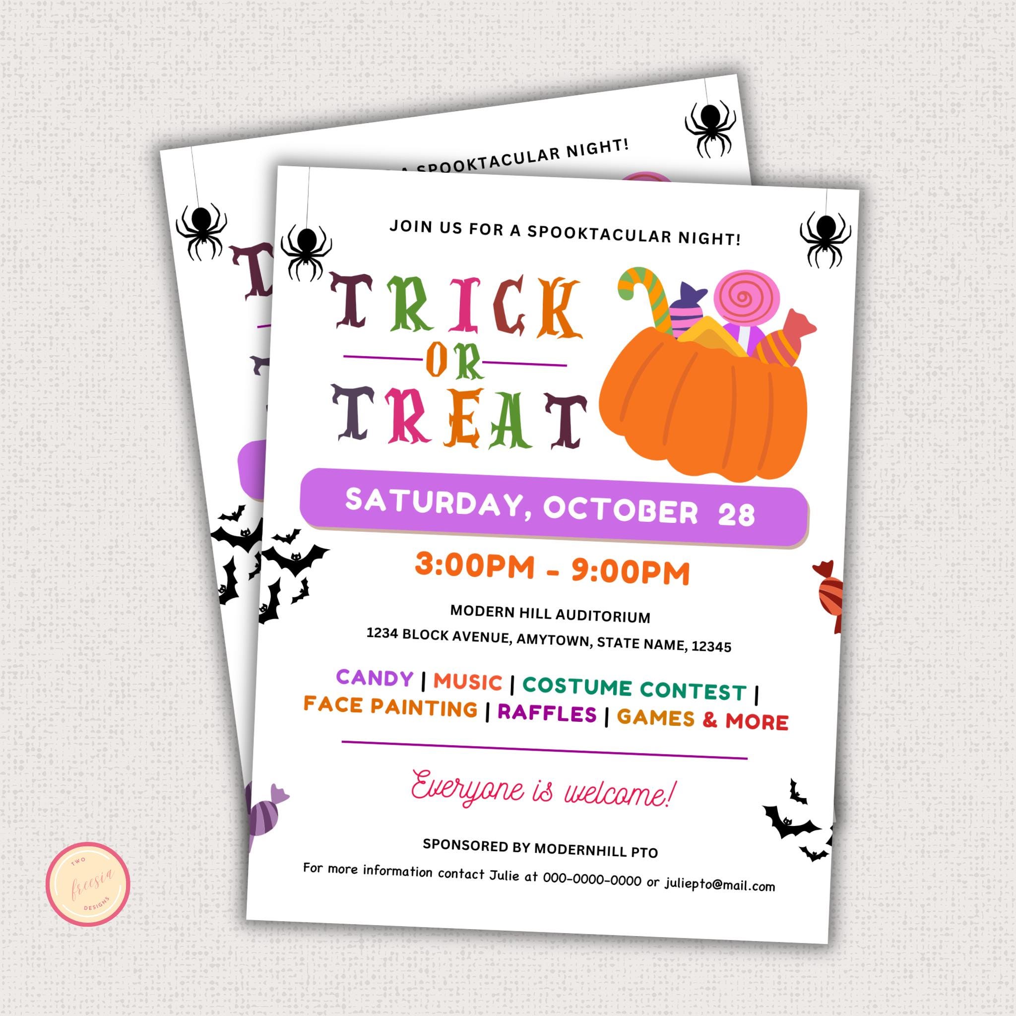 Halloween Trick or Treat Flyer Template