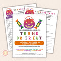 Halloween Trunk or Treat Flyer & Sign Up Sheet Template Bundle