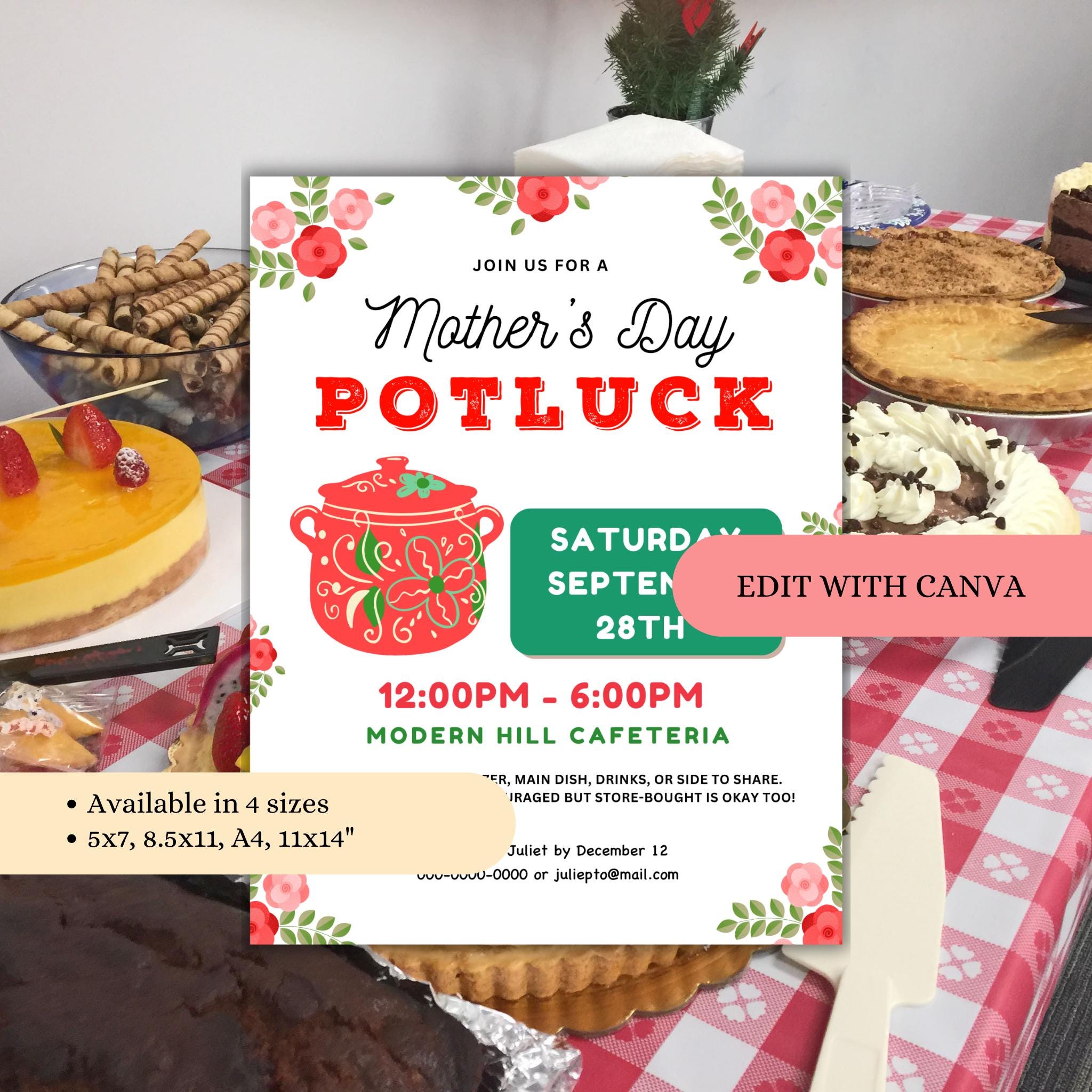 Mother's Day Potluck Flyer Template