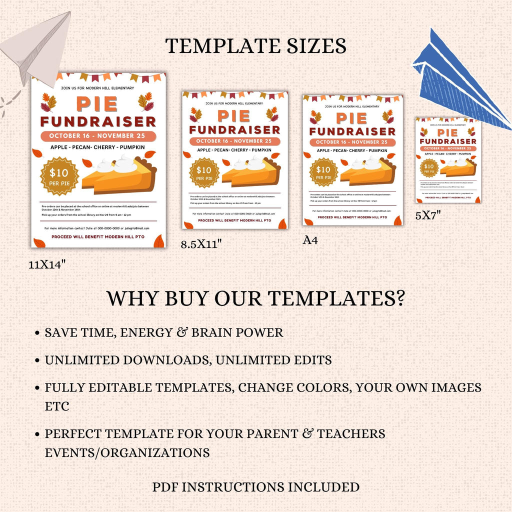 Pie Fundraiser Flyer Template,