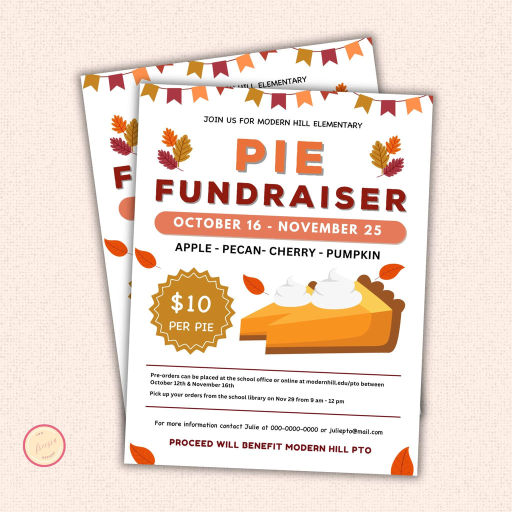 Pie Fundraiser Flyer Template,
