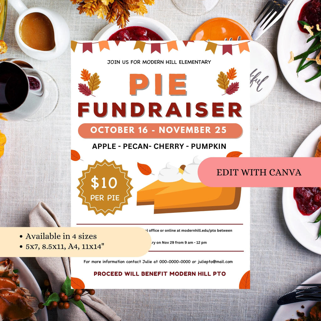 Pie Fundraiser Flyer Template,