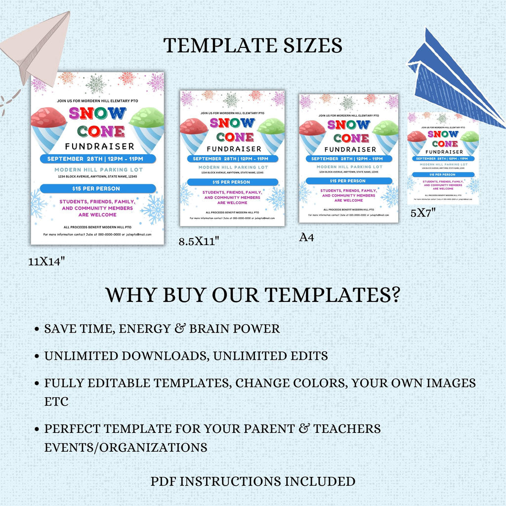 Snow Cone Fundraiser Flyer Template