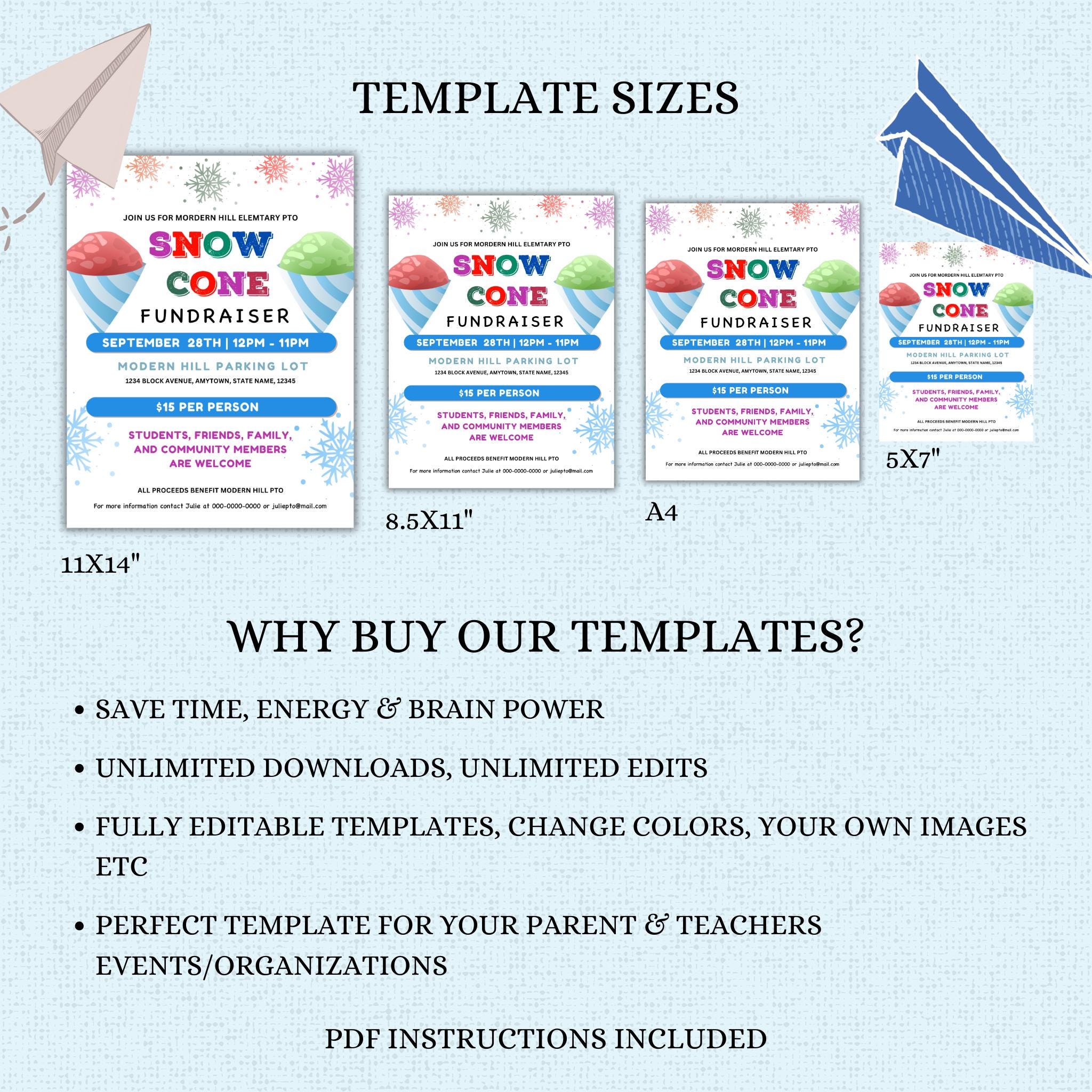 Snow Cone Fundraiser Flyer Template