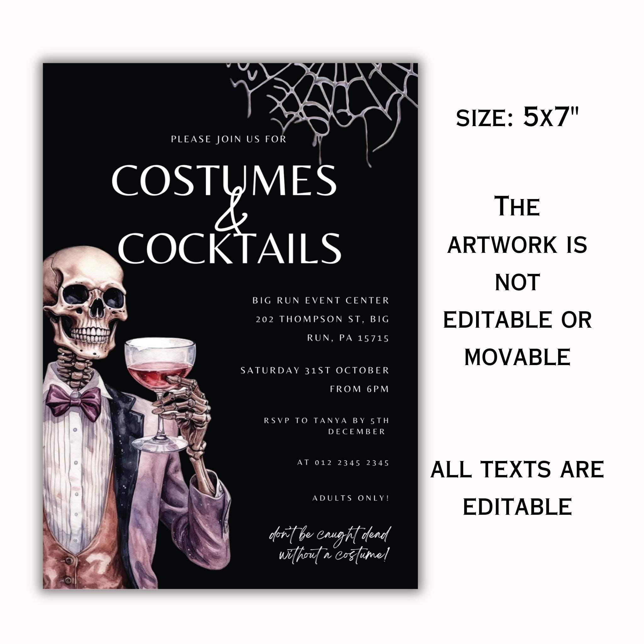 Costumes and Cocktails Invitation Template