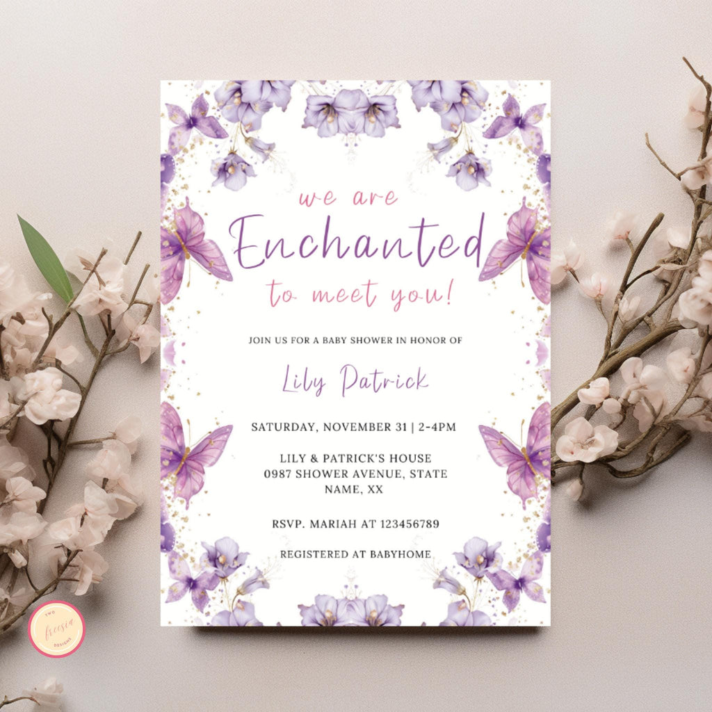 Enchanted to Meet You Baby Shower Invitation