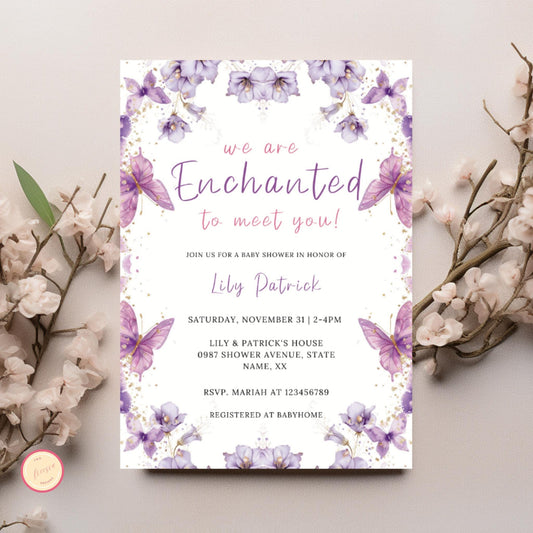 Enchanted to Meet You Baby Shower Invitation