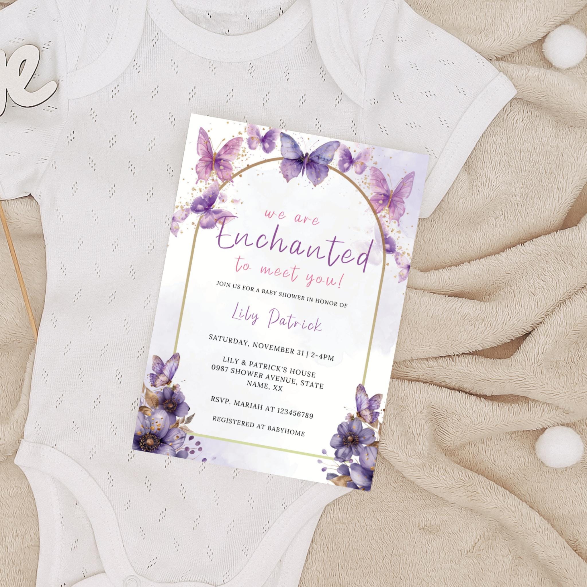 We are Enchanted to Meet You Baby Shower Invitation