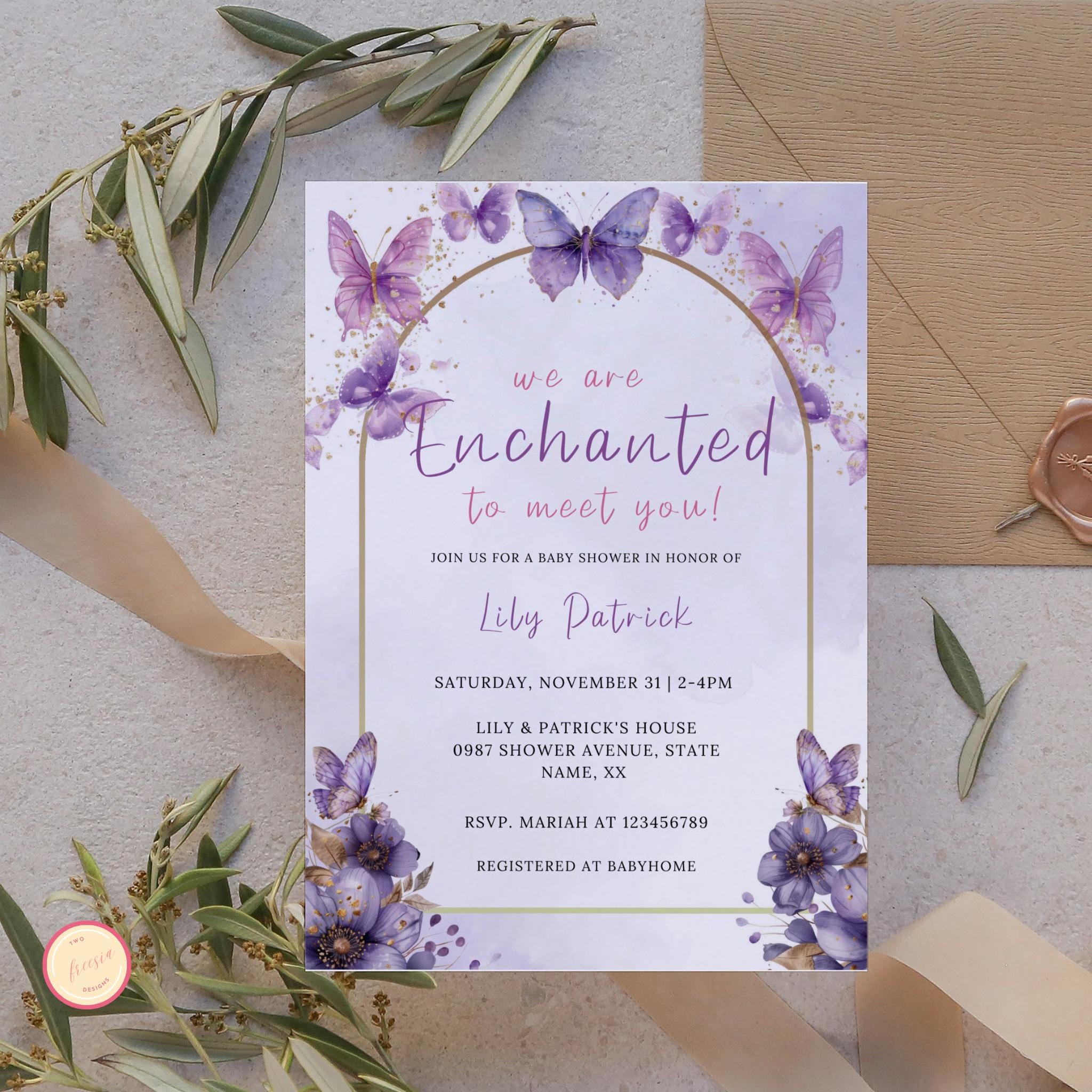We are Enchanted to Meet You Baby Shower Invitation