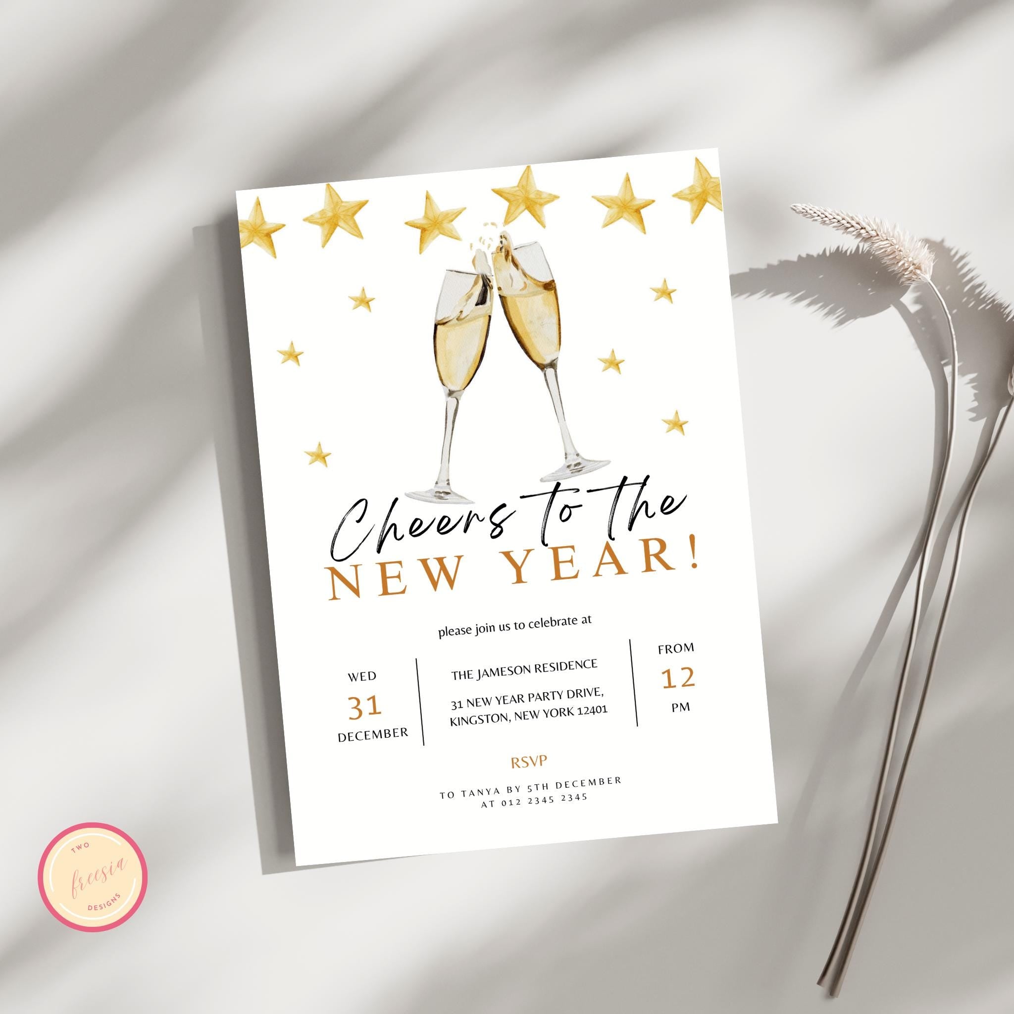 New Years Eve Invitation | Gold