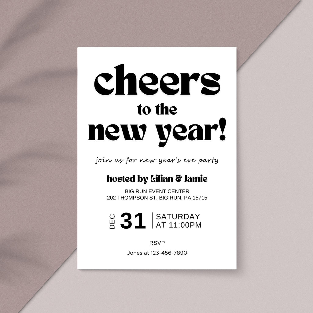 Minimalist New Year's Eve Party Invitation Template