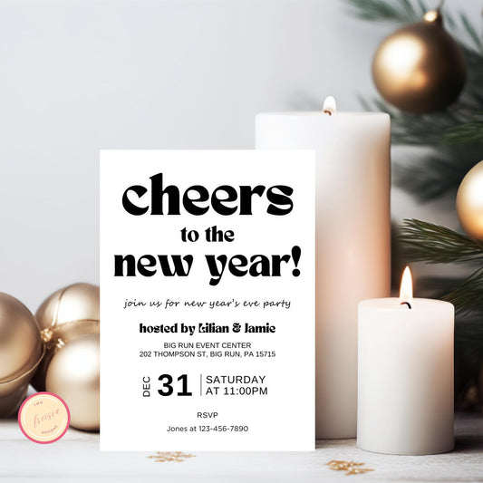 Minimalist New Year's Eve Party Invitation Template