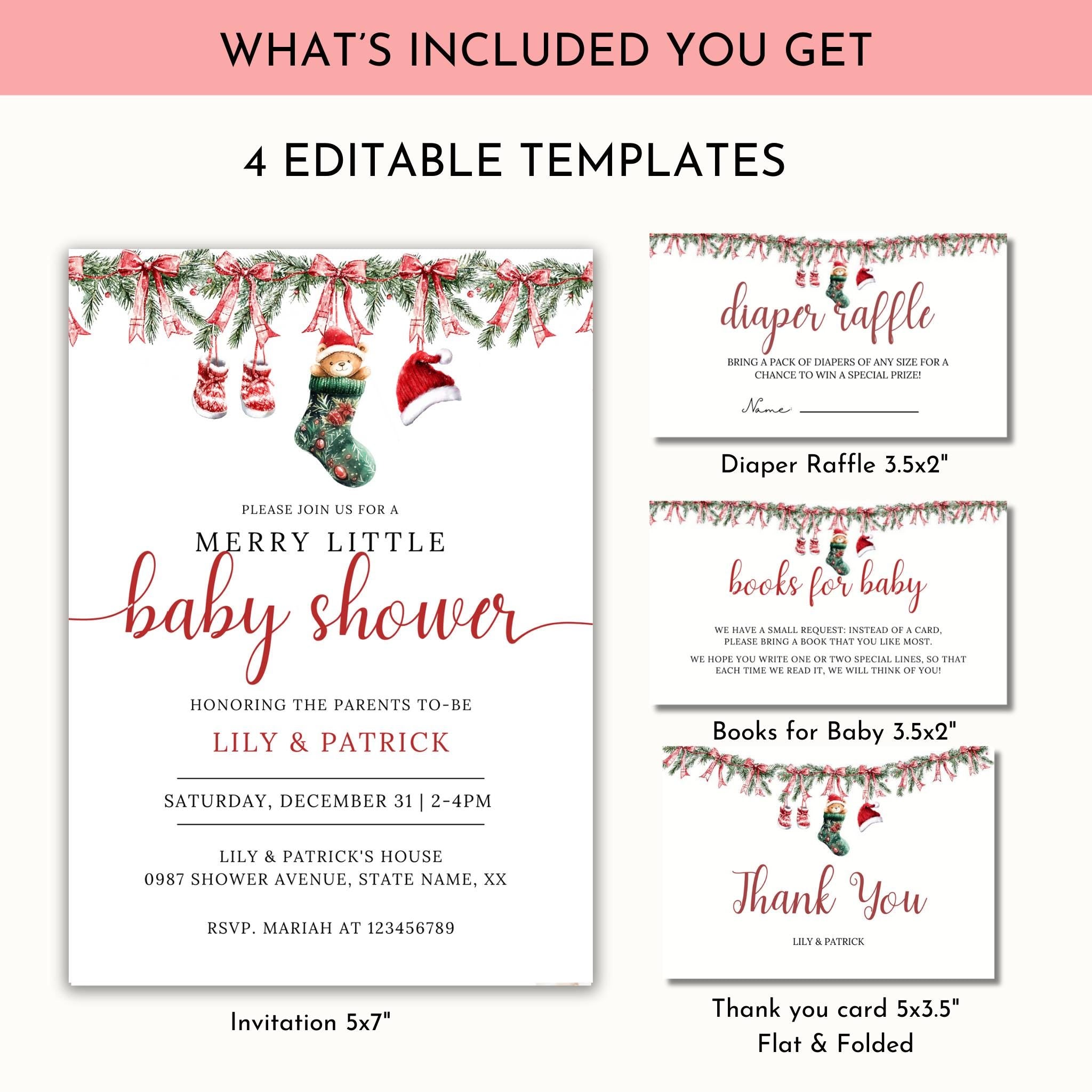 Merry Little Baby Shower Invitation Bundle