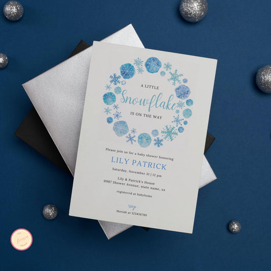 A Little Snowflake is on the Way Invitation