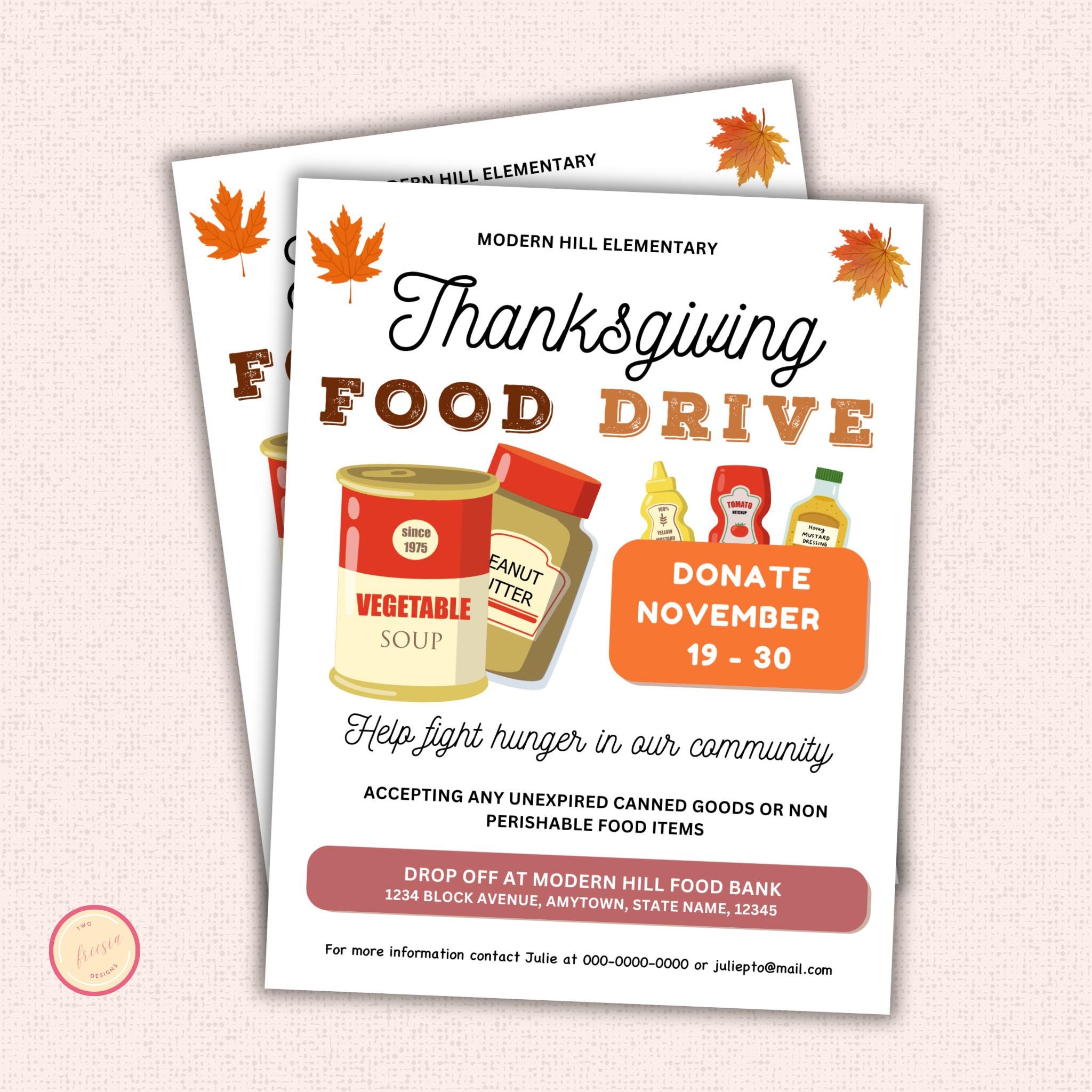 Thanksgiving Food Drive Flyer Template
