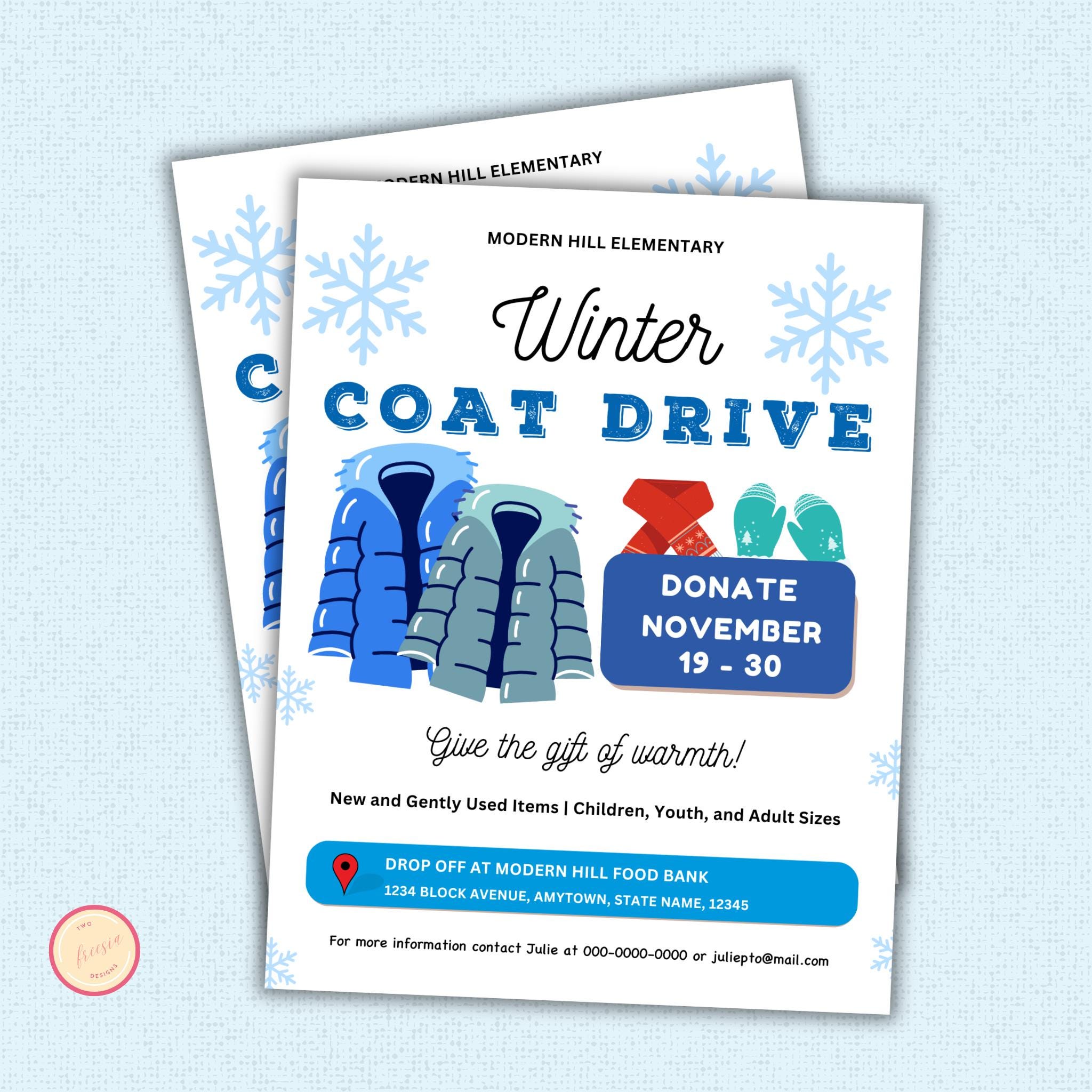 Winter Coat Drive Flyer Template
