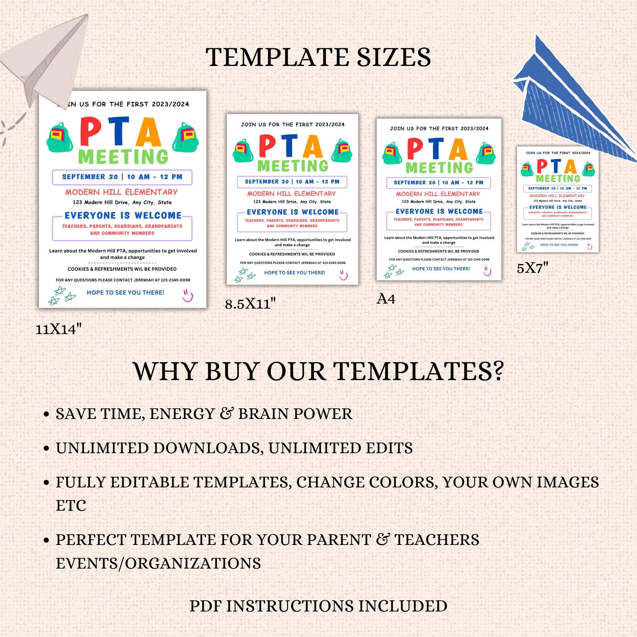 September PTO Monthly Meetings Flyer Template