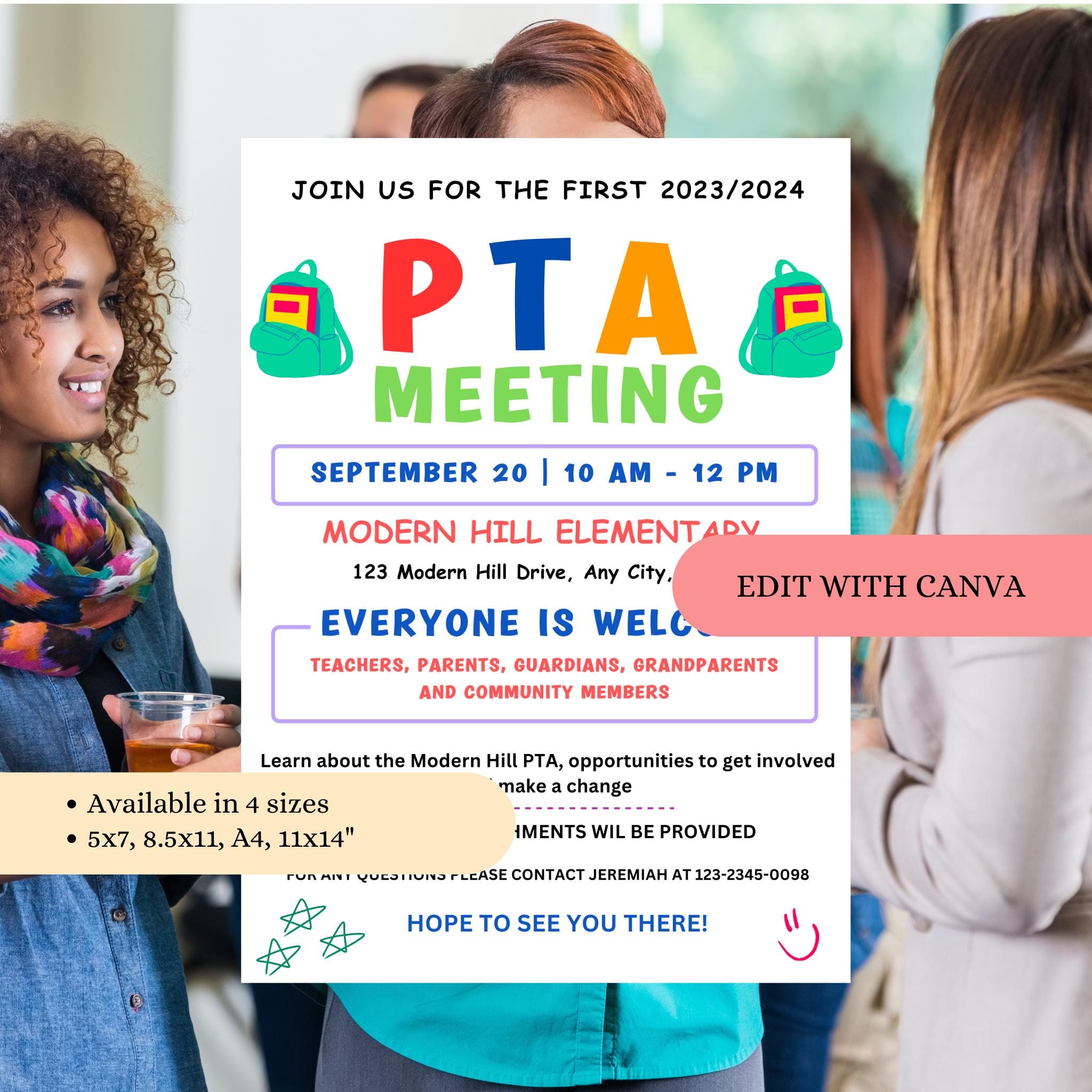 September PTO Monthly Meetings Flyer Template