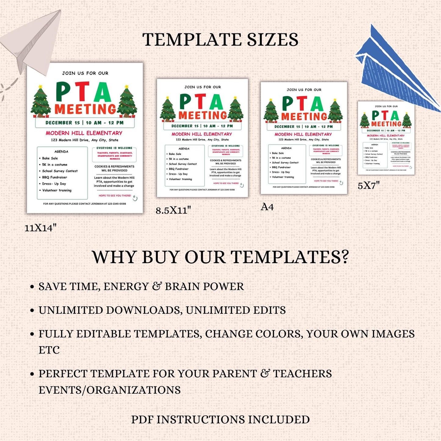 December PTO Monthly Meetings Flyer Template