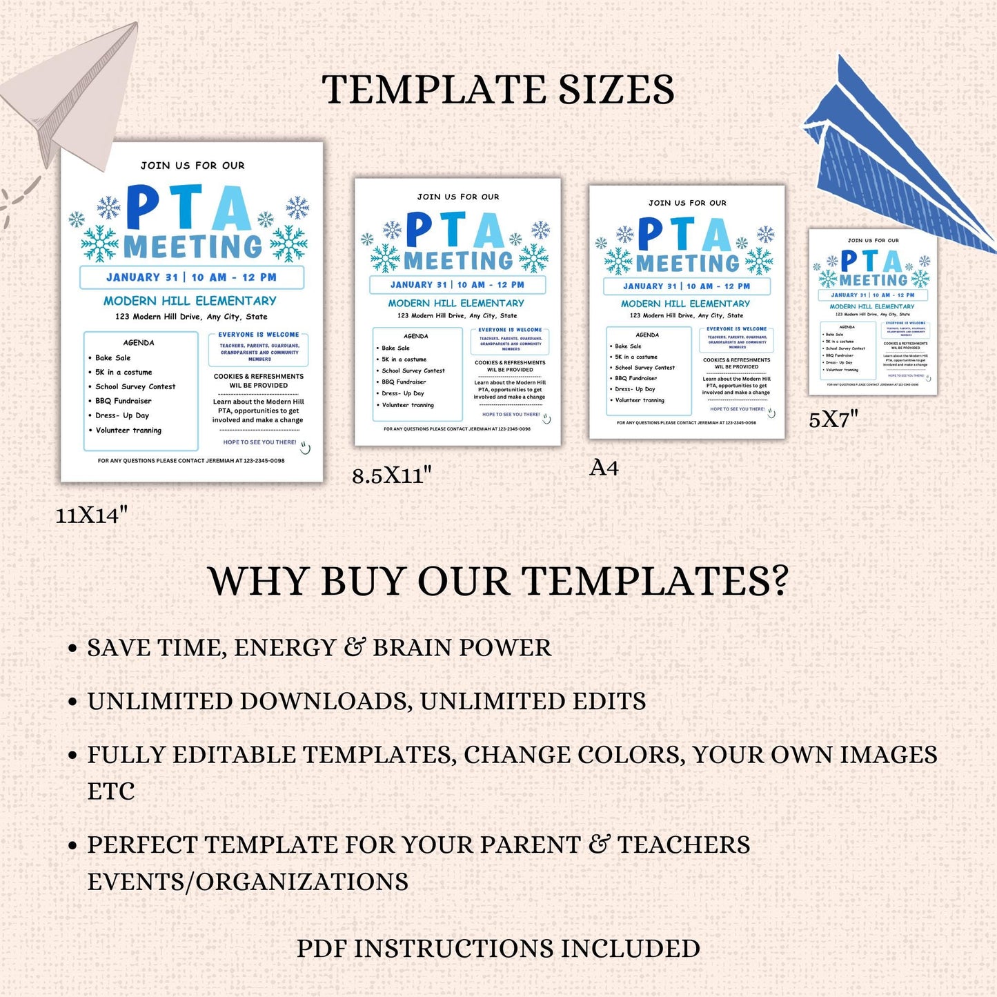 January PTO Monthly Meetings Flyer Template