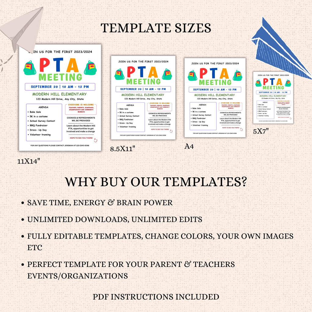 September PTO Monthly Meetings Flyer Template