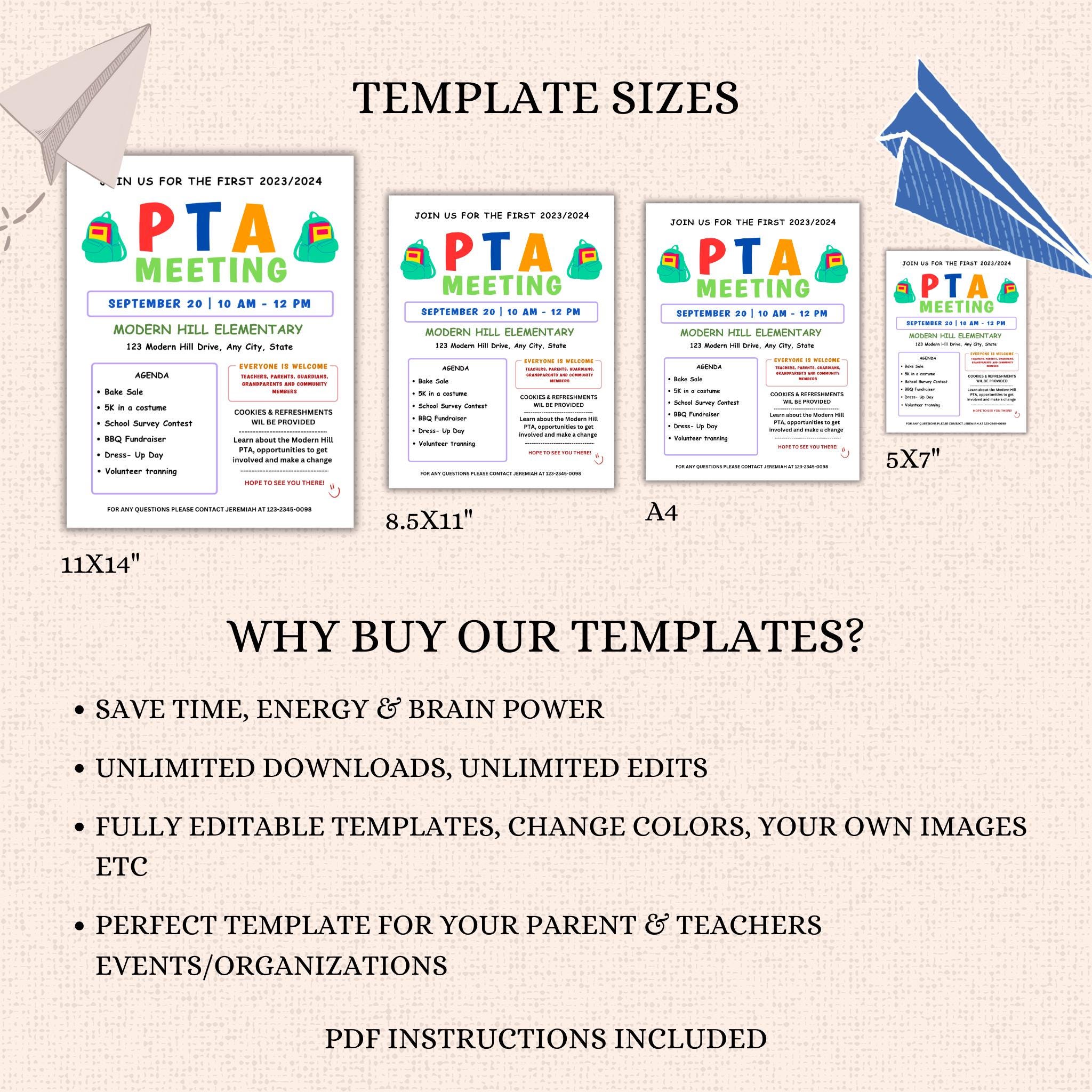 September PTO Monthly Meetings Flyer Template