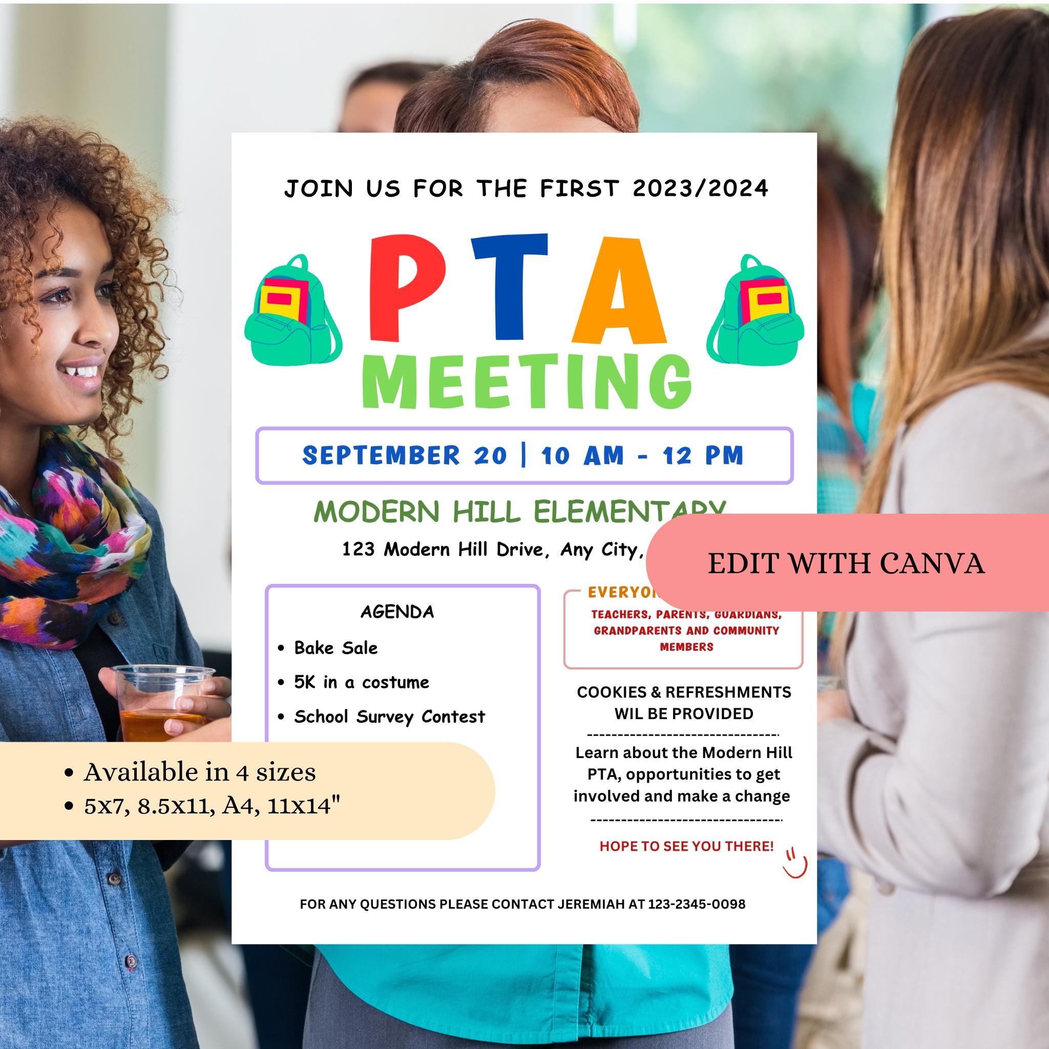 September PTO Monthly Meetings Flyer Template