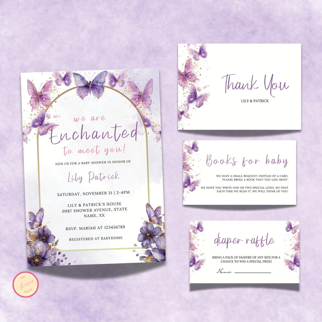 We are Enchanted to Meet You Baby Shower Invitation Bundle