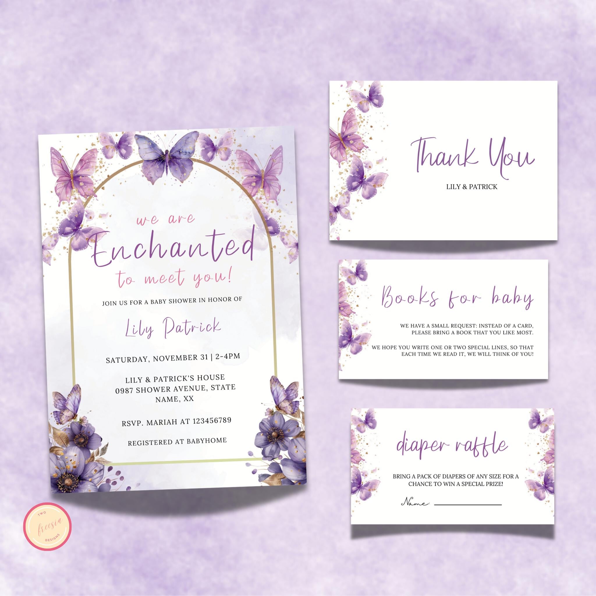 We are Enchanted to Meet You Baby Shower Invitation Bundle