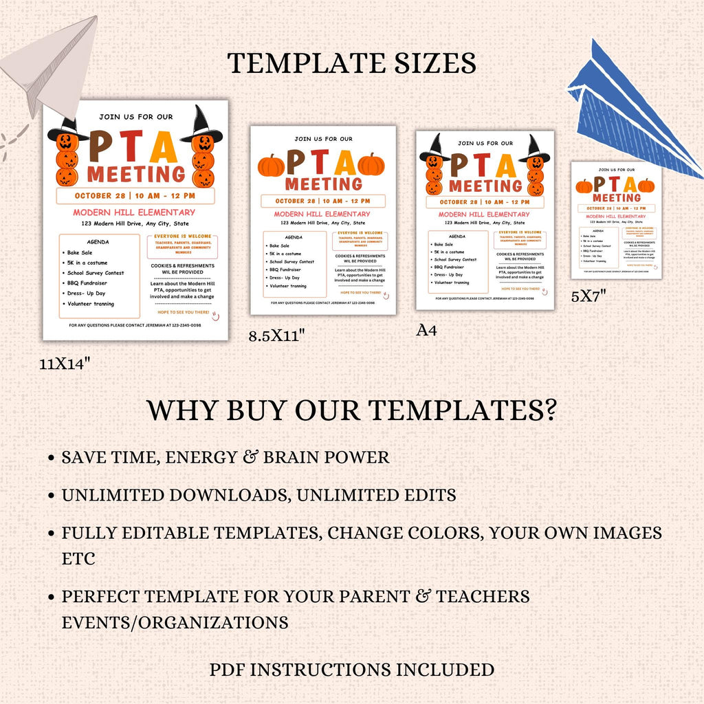 October PTO Monthly Meetings Flyer Template