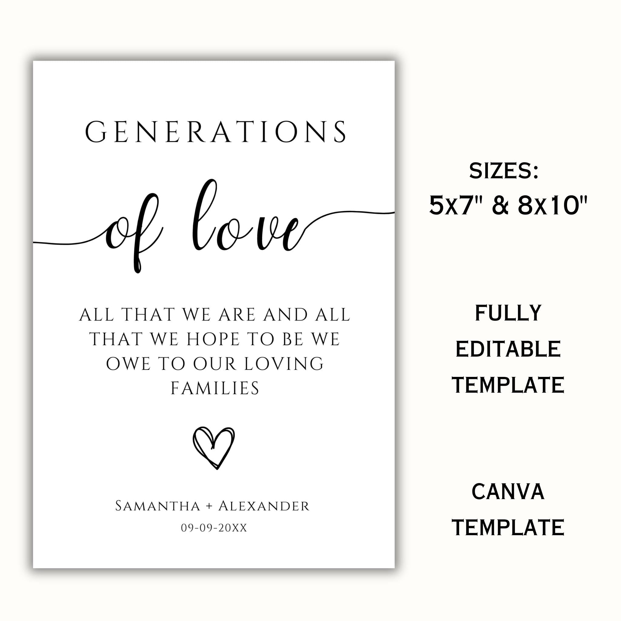 Generations Of Love Sign