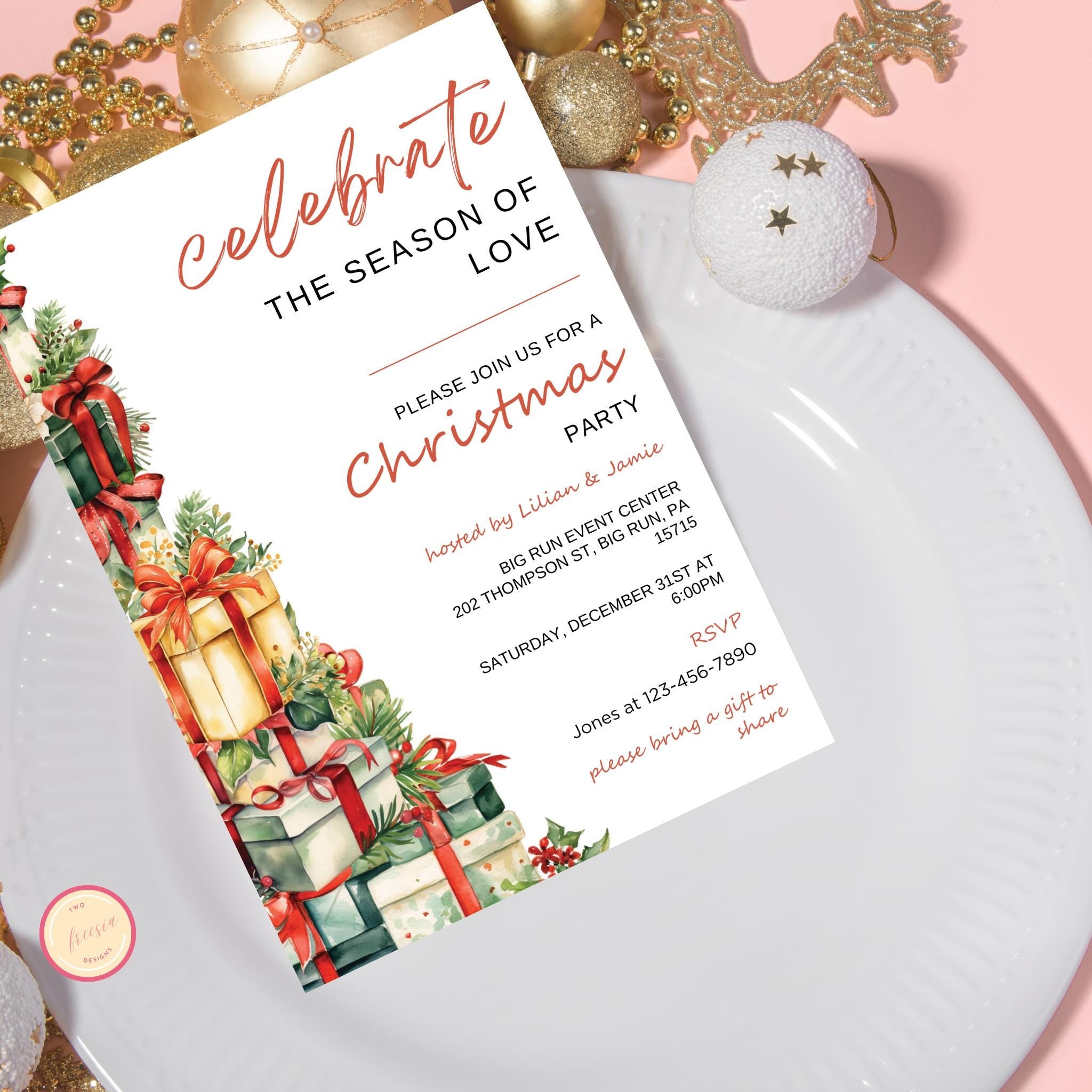 Christmas Tree Holiday Invitation