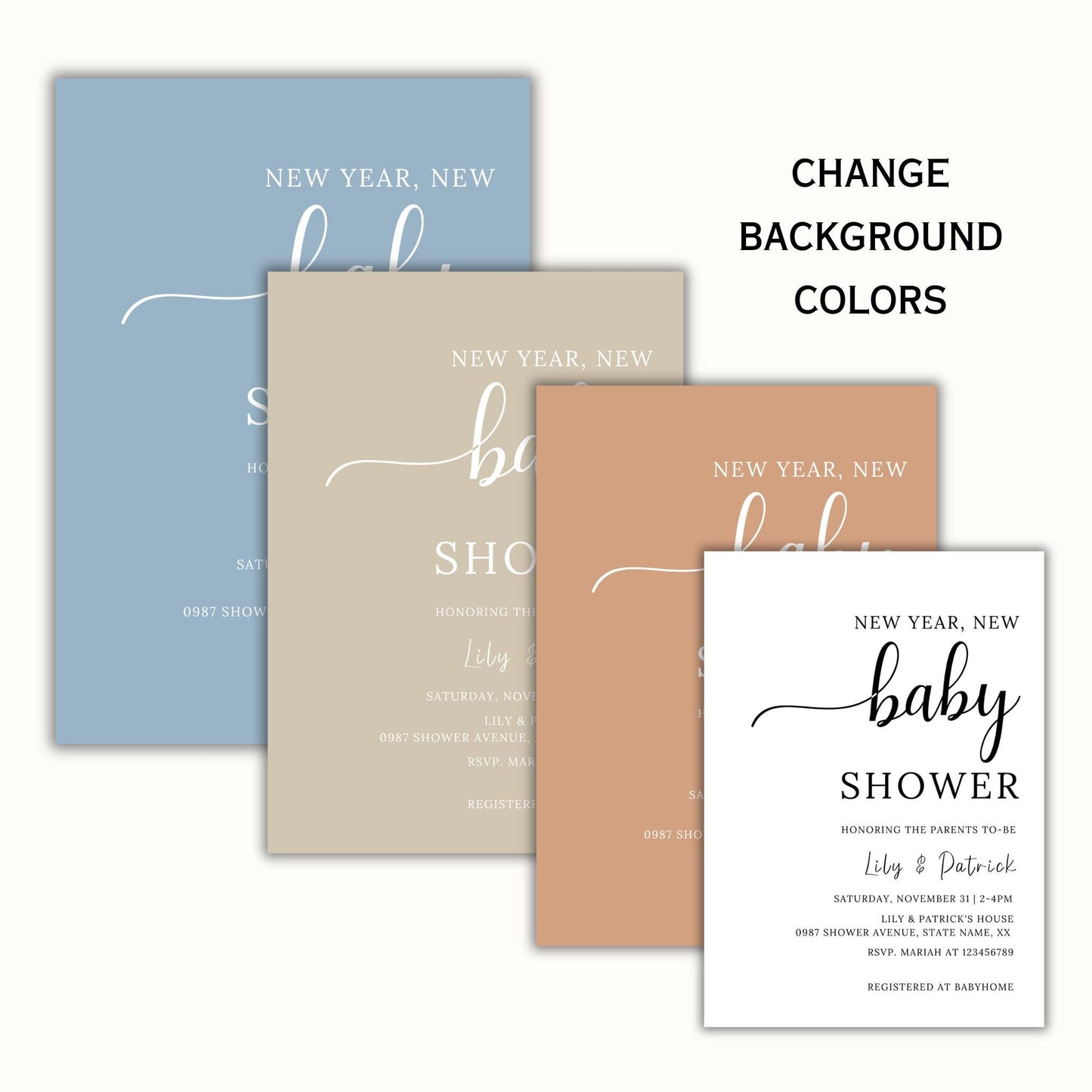 New Year, New Baby Shower Invitation Template