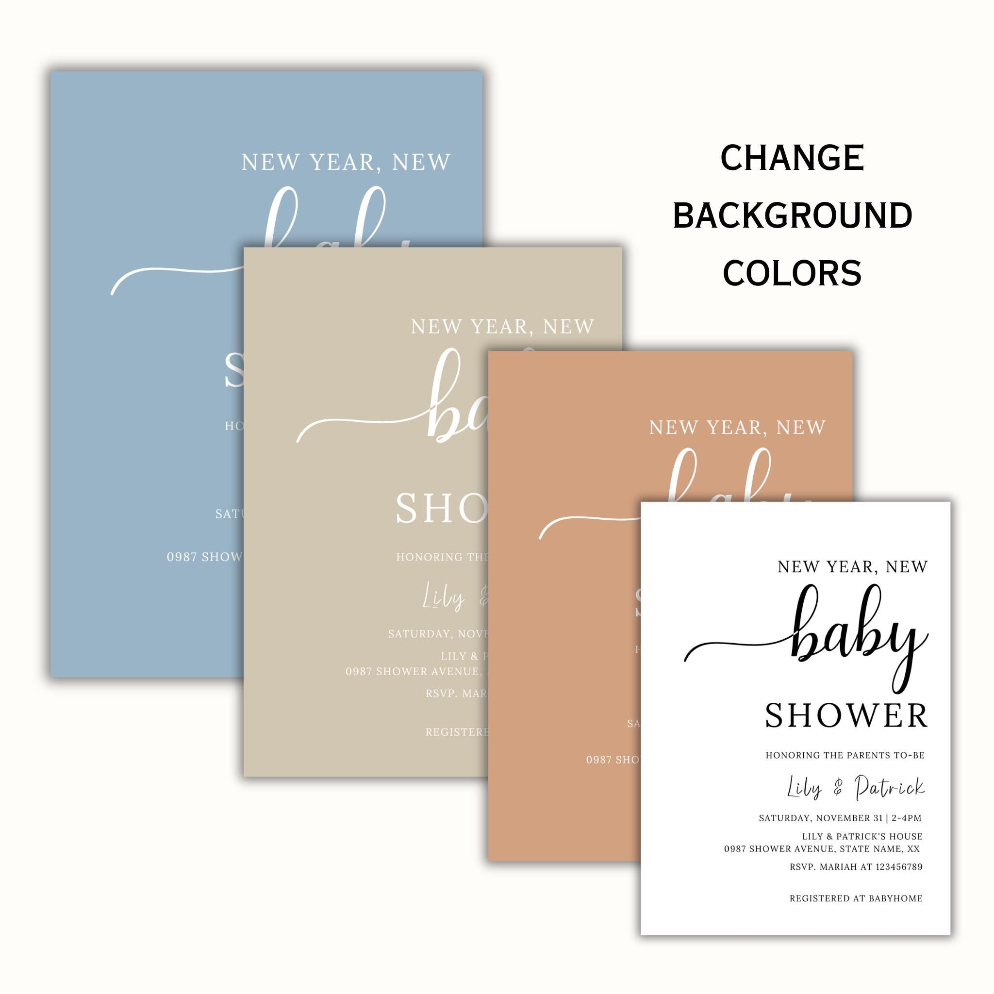 New Year, New Baby Shower Invitation Template