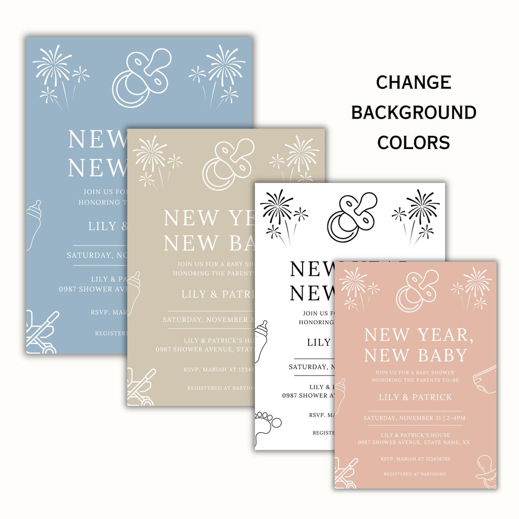 New Year, New Baby Shower Invitation Template