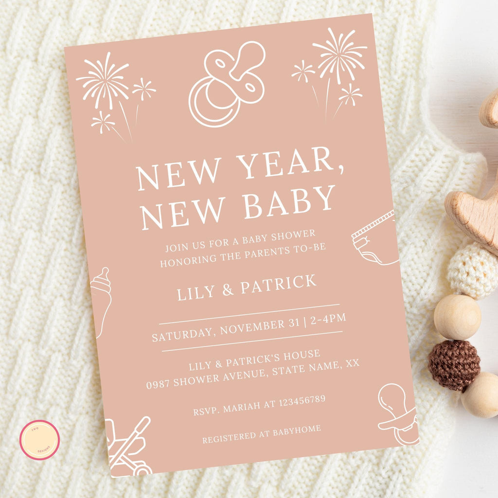 New Year, New Baby Shower Invitation Template