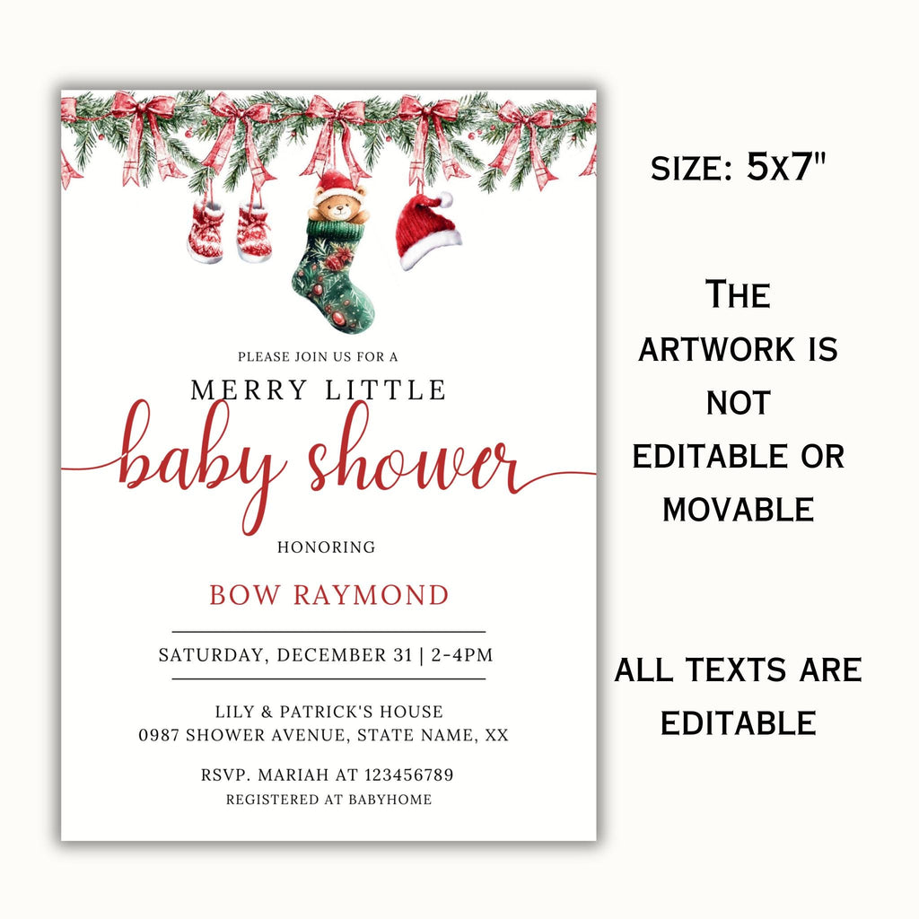 Merry Little Baby Shower Invitation